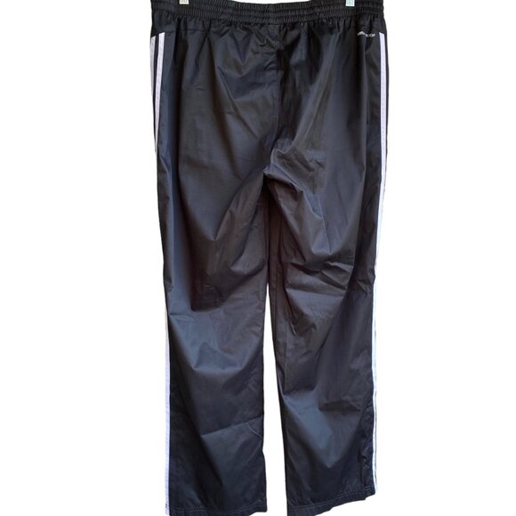Adidas Climalite  Men Track Pant Sz XL 3 Stripe Black White Ankle Zip Mesh Lined - Picture 2 of 16